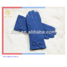 Kundenspezifischer Mode-Veloursleder-Dame Handhandschuh mit Bowknot
